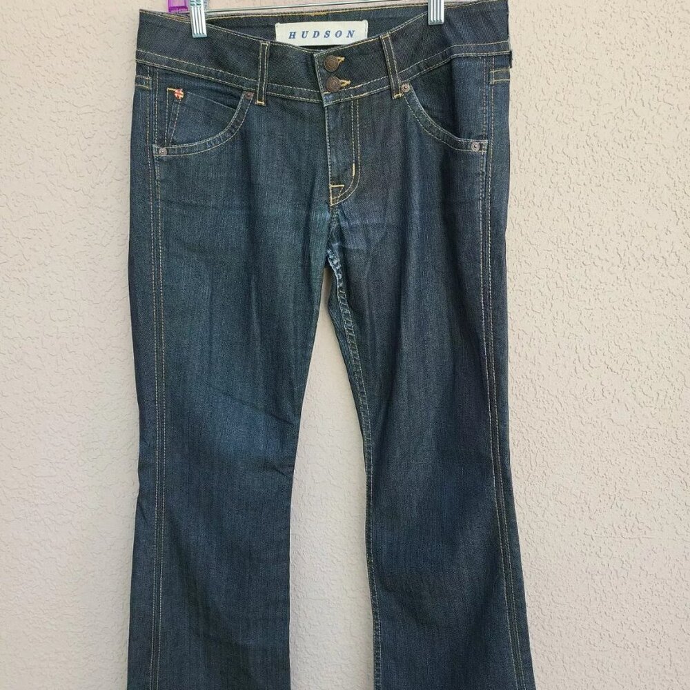 Hudson Woman's Dark Wash Mid-Rise Straight Leg Jeans Size 30